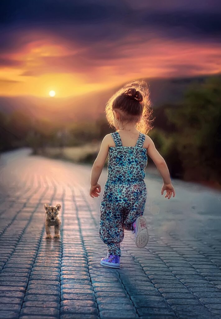 child, running, children, girl, nature, happy, people, female, kids, person, happiness, summer, outdoors, pet
